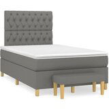 Maison Chic Box spring postelja - Vzmetna postelja z vzmetnico temno siva 120x200 cm blago SL7031, (21903218) | Shoptok.si