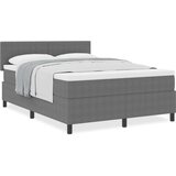  Krevet s box springom s madracem svijetlosivi 140x200 cm tkanina od kordura | shoptok.hr