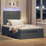  Otomanski krevet s madracem i LED tamnosivi 120x200 cm tkanine | shoptok.hr