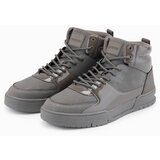 Ombre Men's high boots sneakers with shiny elements - brown | shoptok.hr