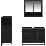 vidaXL set namještaja za kupaonicu 3 pcs crni hrast 80 x 33 x 60 cm | shoptok.hr