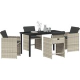  Vrtni set za objed 5 kom. Svijetlo siva poliratan | shoptok.hr