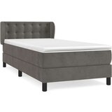Box spring postelja z vzmetnico temno siva 80x200 cm žamet, (20724934) | Shoptok.si