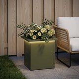  Vrtna posuda za sadnju s LED svjetlom Maslinastozelena - Maslinastozelena 30 x 30 x 30 cm 1 | shoptok.hr