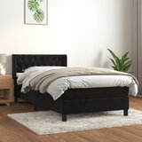vidaXL Box spring postelja z vzmetnico črna 100x200 cm žamet Cene
