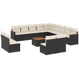  14-dijelni set vrtnih sofa s jastucima poliratan crni | shoptok.hr