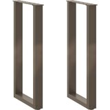 vidaXL Noge za konzolni stol u obliku slova U, 2 kom, prirodni čelik, 28 x (72-73) cm, čelik | shoptok.hr