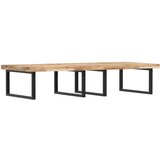  Zidna polica za umivaonik od čelika i masivnog bagremovog drva Smeđa 140 x 60 x 4 cm | shoptok.hr