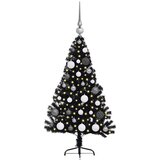 vidaXL Umjetno predsvijetljeno božićno drvce Crna 120 cm PVC | shoptok.hr