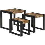  Stol za slaganje 3 pcs Čvrsto drvo recikliranog drva i metal | shoptok.hr
