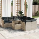  9-dijelni set vrtnih sofa od poliratana s jastucima svjetlosivi | shoptok.hr