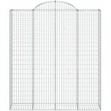 vidaXL Lučne gabionske košare 11kom 200x50x220/240cm pocinčano željezo | shoptok.hr