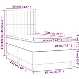 Box spring krevet s madracem tamnosivi 80 x 200 cm baršunasti | shoptok.hr