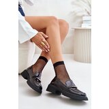 Kesi Lacquered loafers women's with D&A decoration black Cijene