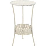 vidaXL Bistro miza starinskega stila polokrogla kovinska 40x70 cm bela, (20625603) | Shoptok.si