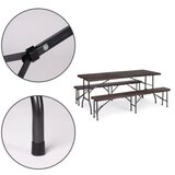 Modern Home sklopivi sto 180cm + 2 klupe braon | Eponuda.com
