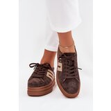 Boto Women's Platform Sneakers Made Of Natural Suede Chocolate Eldira | Shoptok.si