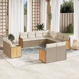 vidaXL 11-dijelni set vrtnih sofa od poliratana s jastucima bež | shoptok.hr