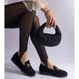 Gemre Black perforated women's moccasins made of eco suede Sandoval | Shoptok.si