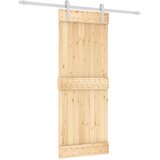  Klizna vrata Prirodna i bijela 80 x 210 cm Čvrsta borovina | shoptok.hr