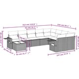  10-dijelni set vrtnih sofa s jastucima bež od poliratana | shoptok.hr