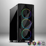InterTech Case A-3401 ChevronRGB gaming, 3x RGB fans,Acrylic glass front panel | Eponuda.ba