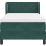 vidaXL Box Spring Krevet s Madracem Tamno Zelena 90x200 cm Baršun | shoptok.hr