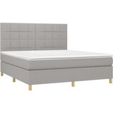  Box spring postelja z vzmetnico svetlo siva 160x200 cm žamet, (20789978) | Shoptok.si