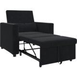 vidaXL 3-u-1 Sofa Krevet za Jednu Osobu Pretvoriv u Crni Baršun | shoptok.hr