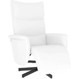  Naslanjač z naslonom za noge belo umetno usnje | Shoptok.si