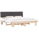  Krevetni okvir s tapiciranim uzglavljem Tamno siva 200 x 200 cm | shoptok.hr