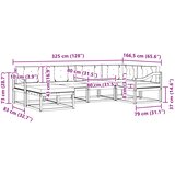  Set vanjskih sofa 6 kom. Prirodna i bež Smeđa 325 x 166,5 x 73 cm | shoptok.hr