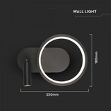  LED zidno svetlo LED/14W/230V 4000K crno | Eponuda.com