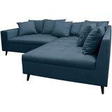 MID.YOU Ecksofa inkl. Hocker, mikrovlakna temno modra | Shoptok.si