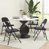  Set od 4 sklopive stolice metalne noge izgled lana crna | shoptok.hr