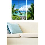 Wallity MDF113613403 multicolor decorative mdf painting (3 pieces) Cene