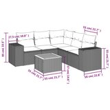  6-dijelni set vrtnih sofa s jastucima crni od poliratana | shoptok.hr