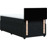 vidaXL Box spring postelja z vzmetnico črna 100x200 cm žamet | Shoptok.si