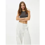 Koton Basic Crop Undershirt Round Neck Ribbed