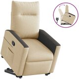  Naslonjač na podizanje od tkanine krem | shoptok.hr