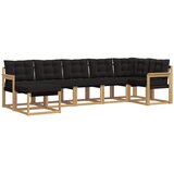 vidaXL Zunanja garnitura za sedenje z blazino 7 pcs Bela in črna, (5000272080) | Shoptok.si