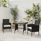 The Living Store Zunanja jedilna garnitura 3-delna poli ratan črna - Zunanja Jedilna Garnitura, (21467888) | Shoptok.si