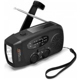 Technaxx TX-238 radio za hitne slučajeve AM, FM radio za hitne slučajeve ručna obrtaljka, solarni panel, džepna svjetiljka, mogućnost punjenja crna | Eponuda.ba