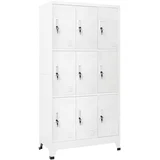 s ključem i 9 pretinaca čelični 90 x 45 x 180 cm sivi