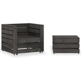 Maison Chic Seti vrtnega pohištva - Vrtna garnitura - Vrtni pohištvo set 2-delna iz palet siva impreg. borovina, (21810717) | Shoptok.si