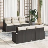  7-dijelni vrtni sofa set sa jastucom crni poli ratan | shoptok.hr