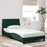  Okvir kreveta s LED-om bez madraca Hanko tamnozeleni 100x200 cm baršunasti | shoptok.hr