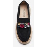 Resti Black openwork women's moccasins with Bokkso decoration- Footwear | shoptok.hr