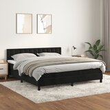 vidaXL Box spring postelja z vzmetnico črna 160x200 cm žamet Cene