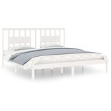 The Living Store Posteljni okvir bel iz trdne borovine 200x200 cm - Posteljni Okvir, (21528048) | Shoptok.si